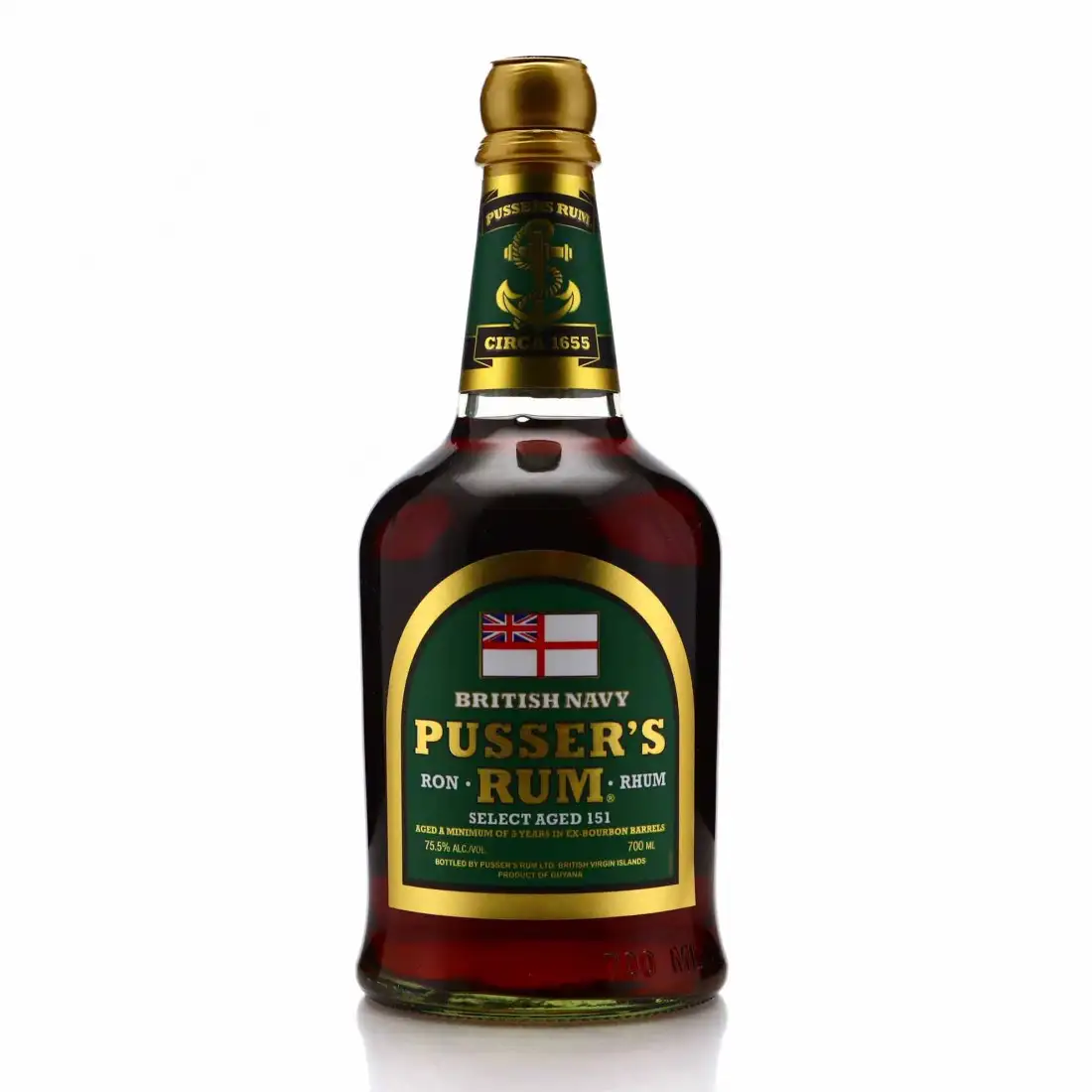 Pusser‘s Rum Green Label Overproof Select Aged 151 (Green Label)