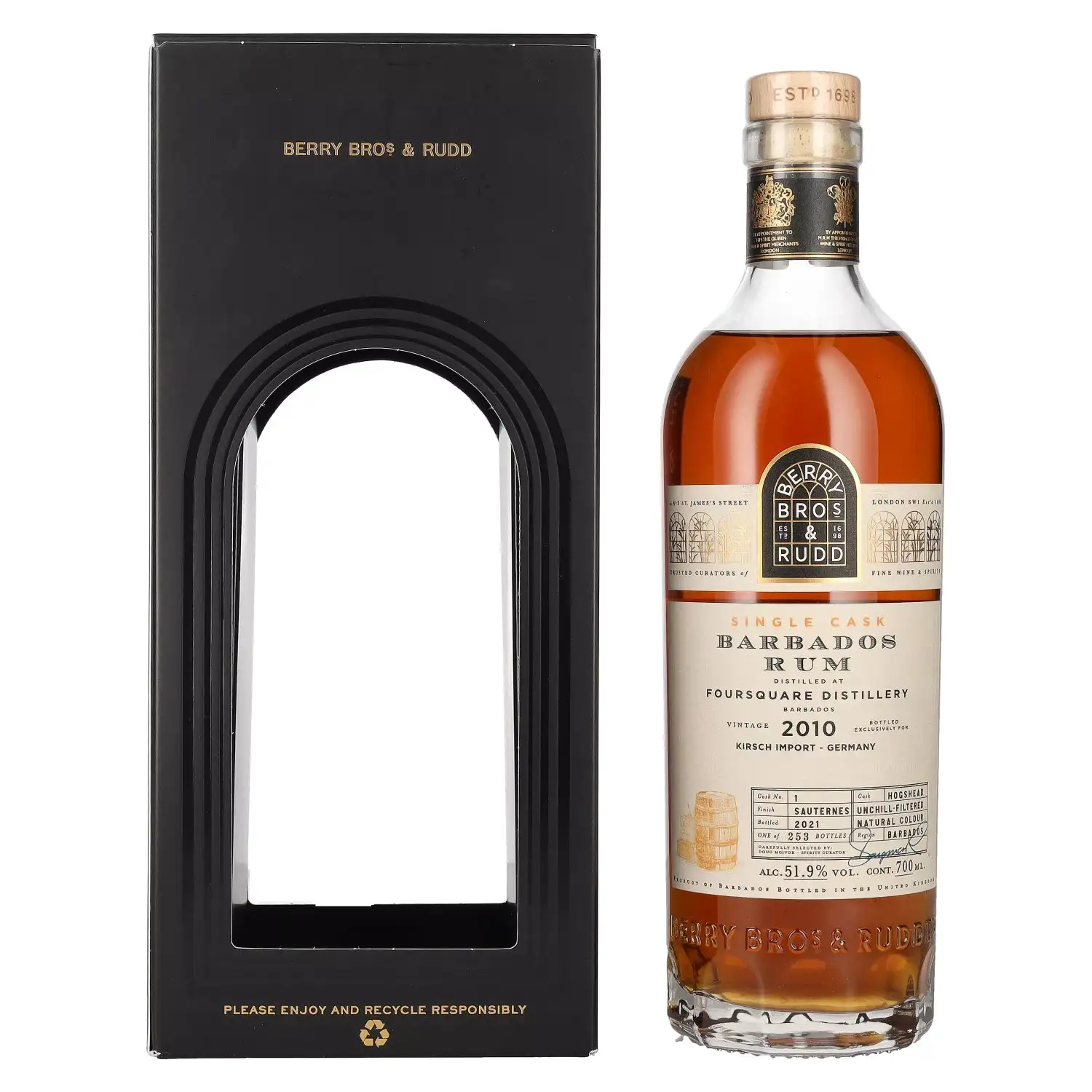 Berry Bros & Rudd Foursquare Barbados Rum (Kirsch Import) 2010