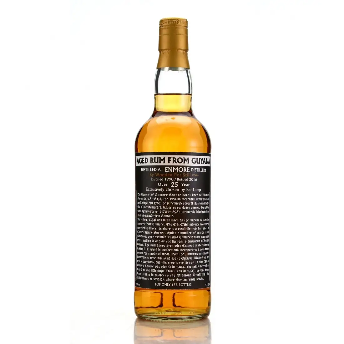 Enmore Aged Rum From Guyana (Bar Lamp) VSG 1990