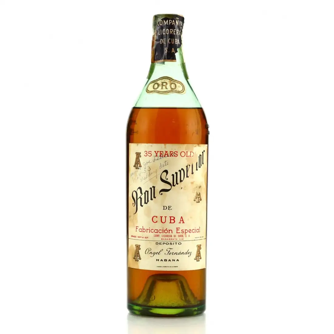 Comp. Licorera de Cuba Oro Ron Superior de Cuba (1950s)