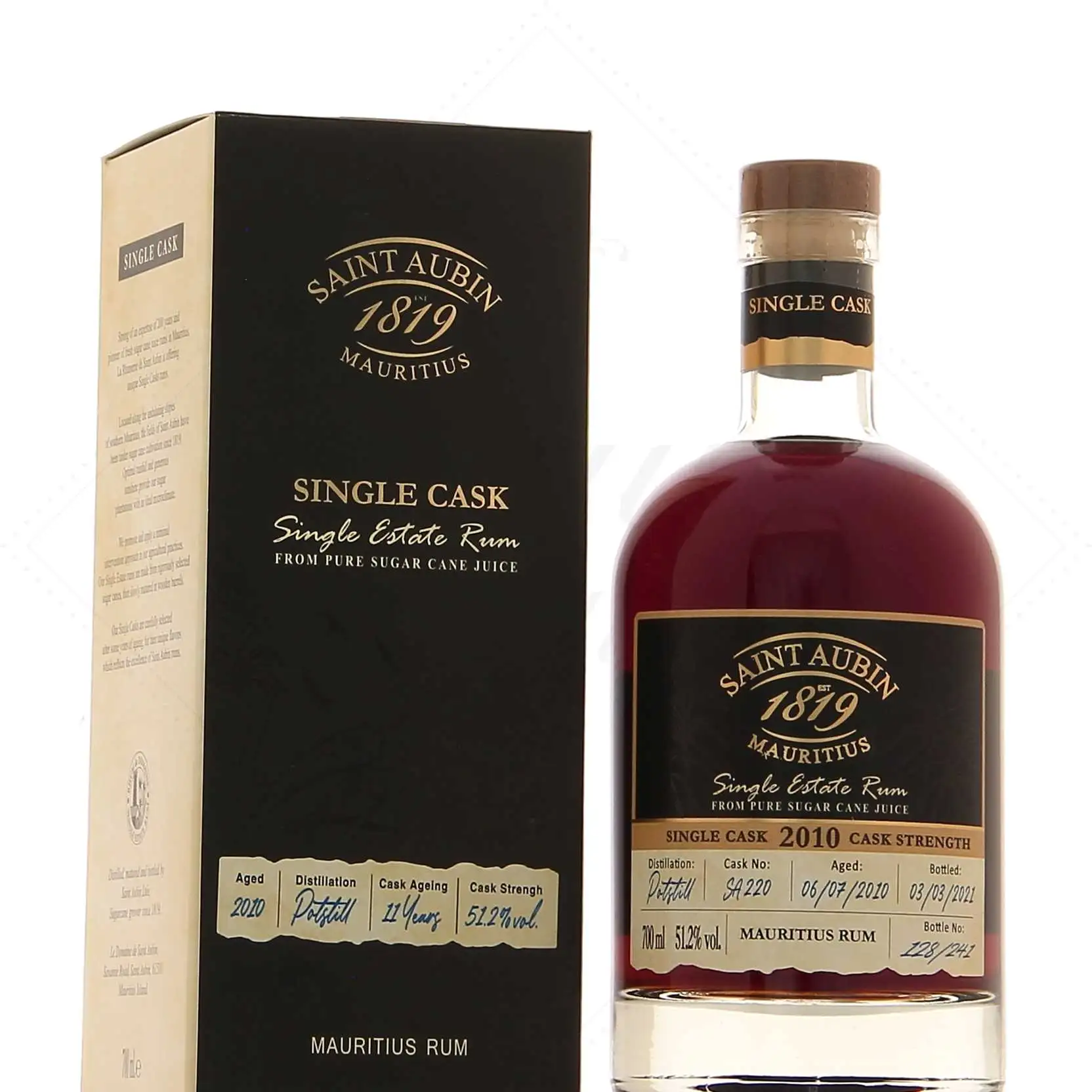 Saint Aubin Single Estate Rum 2010