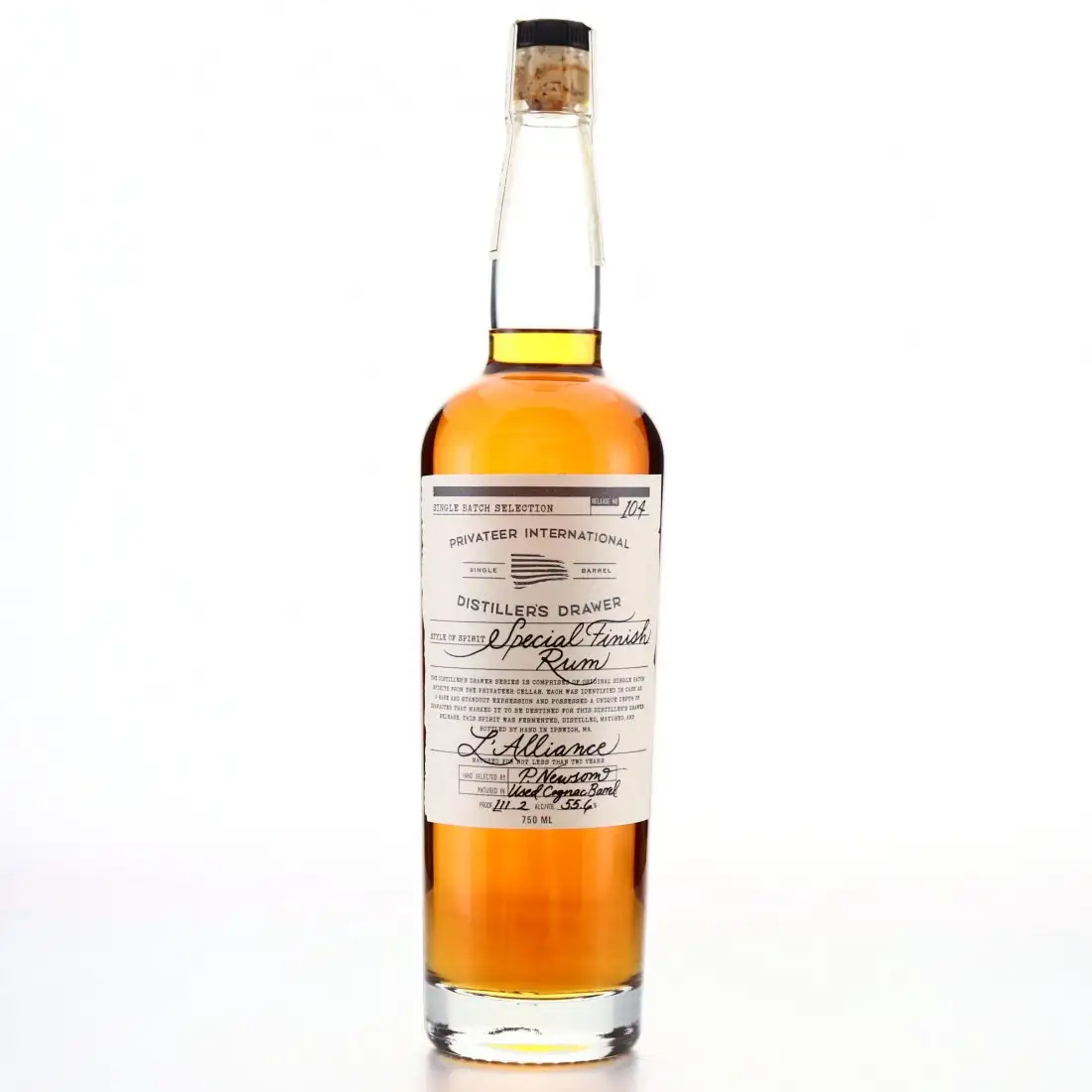 Privateer Distiller's Drawer #104 Special Finish 'L'Alliance'
