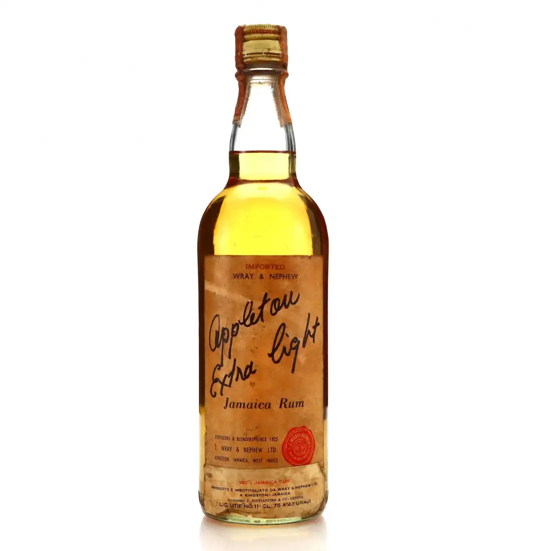 J. Wray and Nephew Ltd. Appleton Extra Light 1960s