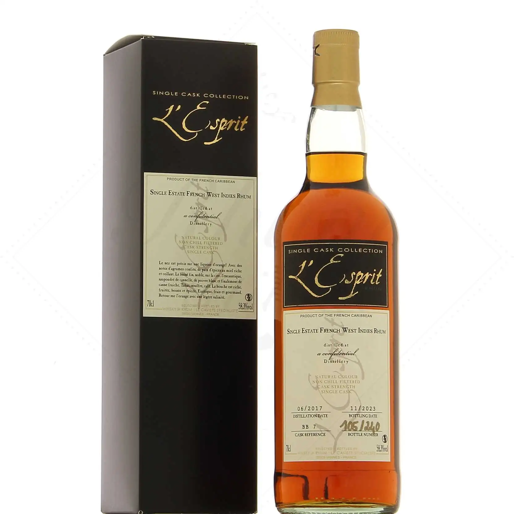 Whisky & Rhum L‘Esprit Single Estate French West Indies Rhum 2017
