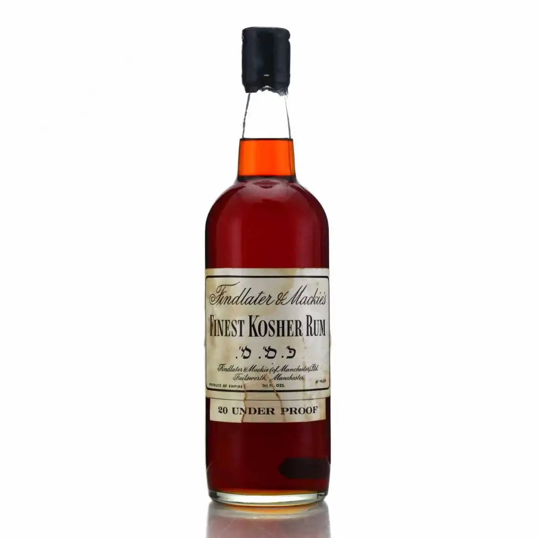 Findlater & Mackie of Manchester Ltd. Finest Kosher Rum 1970s