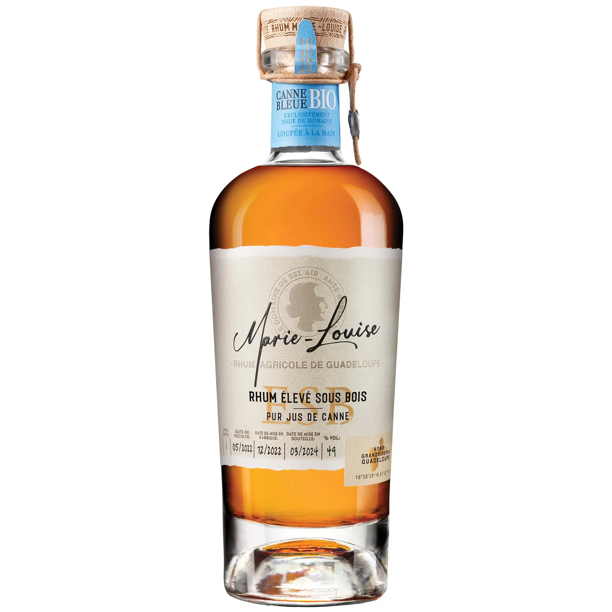 Domaine de Bel Air Carrere Marie Louise Rhum Élevé Sous Bois (Pur Jus de Canne) 2022