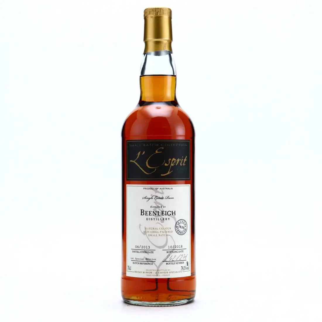 Whisky & Rhum Beenleigh L‘Esprit Australia Single Cask 2013