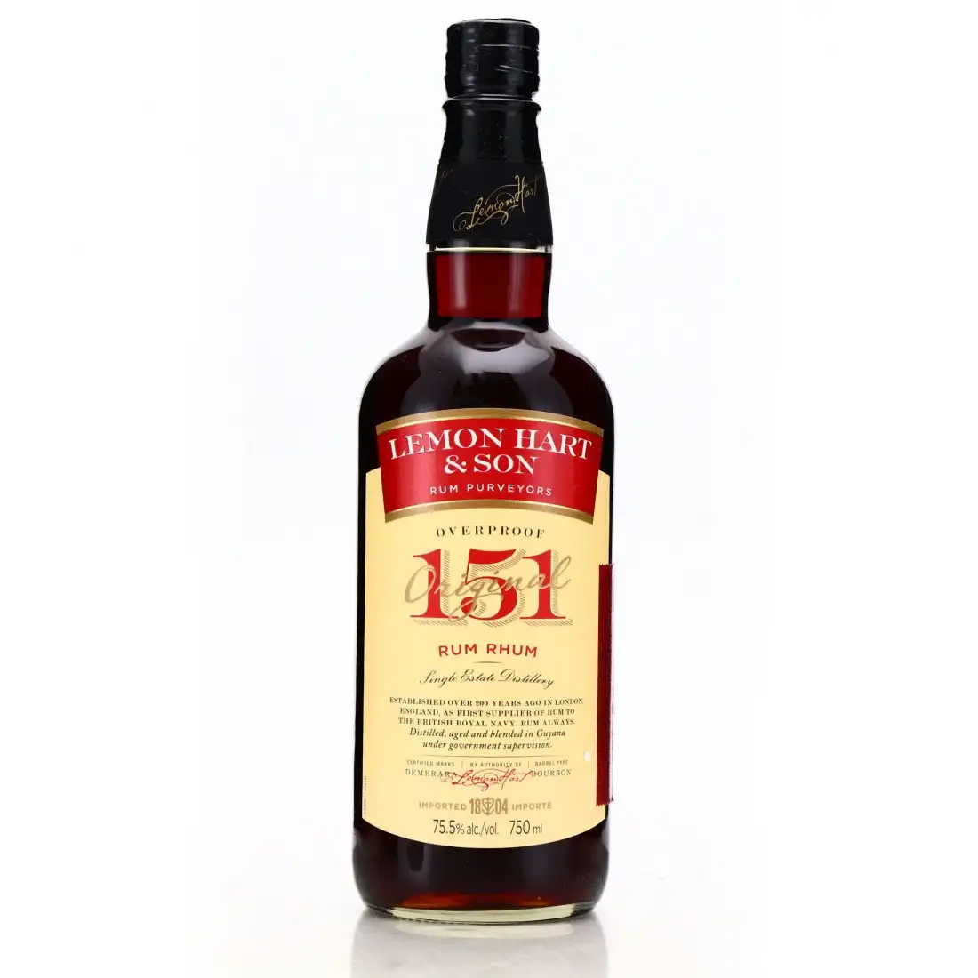 Lemon Hart & Son Rum Rhum 151 Proof US Import