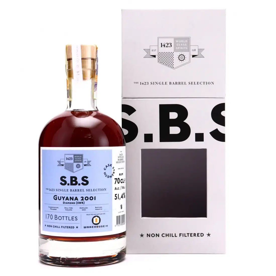 Skeldon S.B.S Selected and bottled for Warehouse #1 SWR 2001