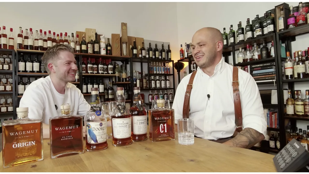 Oliver Gerhardt and Nicolas Kroeger in the studio, The Origin in front of them